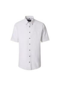 CASAMODA - Herren Leinenhemd kurzarm uni Comfort Fit - Blau