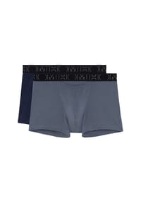HOM - Pants, 2er-Pack, uni, Label-Bund, für Herren - blau/braun