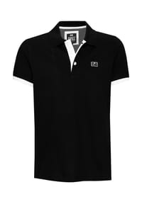 RUSTY NEAL® - Poloshirt Rusty Neal Polo mit kontrastfarbig abgesetzter Knopfleiste - Anthrazit / Schwarz