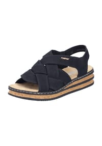 rieker - Sandaletten, Flechtdesign, für Damen - SCHWARZ / 00