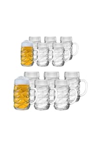 Stölzle Lausitz Bierkrüge Diamond 0,5 l & 1 l 12er Set transparent - DIAMOND - transparent