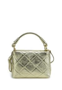 HARPA - Henkeltasche ADEA mit diamantförmigen Ziernähten - hollywood gold