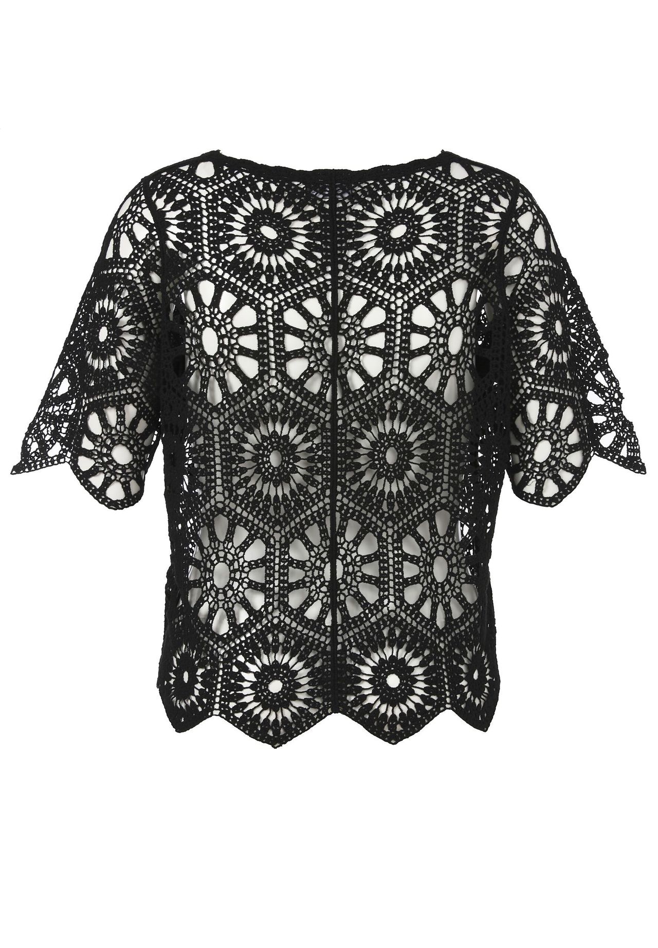 Via Appia -DUE- Pullover, Lochmusterstrick, FüR Damen, Schwarz, 48