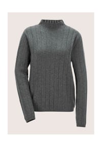 MADELEINE - Luxuriöser Strickpullover mit Stehkragen - graphit / melange
