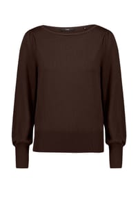 zero - Strickpullover mit Ballonärmeln - Chocolate Plum