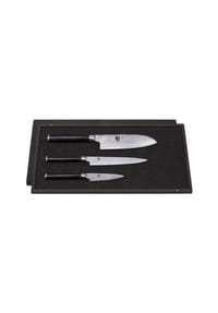 KAI - Shun Classic Messer-Set, 3-tlg., Officemesser, Santoku - silber