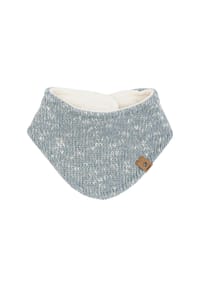 maximo® - BABY-Dreiecktuch, Effektgarn Teddyfutter, Klettverschluß - bluemeliert