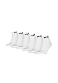 Levi's® - Unisex Quartersocken, 6er Pack - Mid Cut Orange Tab 6P ECOM, Baumwollmischung - Schwarz