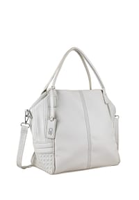 collezione alessandro® - Schultertasche Basilico mit viel Platz und langem Gurt - creme