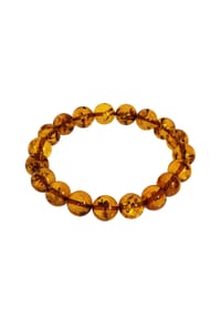 OSTSEE-SCHMUCK® - Armband , Kugel 10 mm , Bernstein - bernsteinfarben