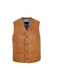 MADDOX - Herren Lederweste Lammnappa cognac - cognac