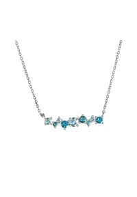 zeeme GEMSTONES - Damen Collier, 925er Silber mit 9 Blautopas - silber
