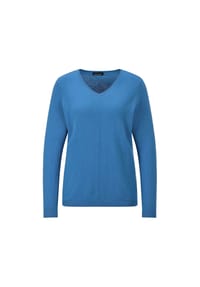 GOLDNER - Baumwollpullover mit V-Ausschnitt - beige