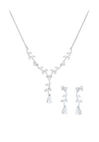 elli. - Schmuckset 925 Silber Blumenranke Zirkonia - Weiß