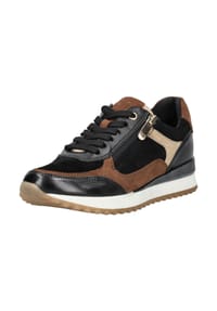 MARCO TOZZI® - Leder/Textil Sneaker - Schwarz/Braun