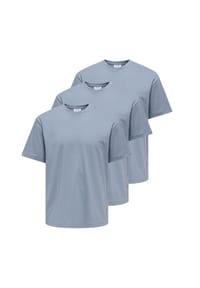 ONLY & SONS - T-Shirt 3er Pack Onsfred - Beige / Dunkelgrau / taupe