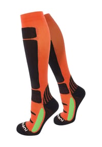 normani® - Sport- und Reisekniestrümpfe Fashion - Schwarz/Orange