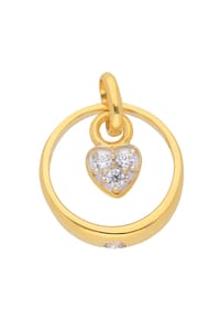 Adelia's - Damen 333 Gold Anhänger Herz mit Zirkonia Ø 11,6 mm - gold