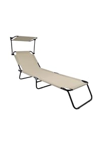 VCM. Sonnenliege klappbar | Maße ca. L. 185 x H. 24 x B. 55 cm | Gartenliege faltbar | leicht und kompakt | Liegestuhl mit verstellbarem Sonnendach - VCM Bindox - Anthrazit