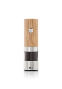 AdHoc® - Elektrische Pfeffer- / Salzmühle i.Mill, CeraCut® Ceramic Mahlwerk, inkl. Lithium Akku, Eschenholz / Edelstahl / Acryl - Acacia Wood