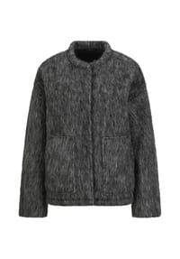 GOLDNER - Kurzgröße:  Warme Wolljacke in melierter Optik - grau