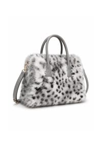 collezione alessandro® - Handtasche Ewok aus kuschelweichem Material - grau