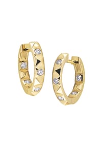 MONCARA - Damen Creolen, 585er Gold, 10 Diamanten zus. ca. 0,25 Karat - Gelbgold