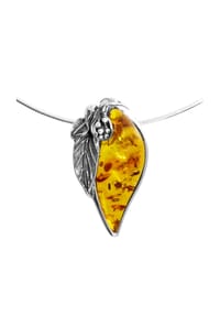 OSTSEE-SCHMUCK® - Halsreif mit Anhänger , Gleiter-Jana 42 mm , Silber 925/000 - silber