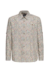 KING KEROSIN - Langarmhemd mit Retro Bus Allover-Print Love Bus - offwhite