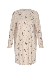 mey - Sleepshirt Winter Birds, Baumwolle, für Damen - 1737 ALMOND MILK