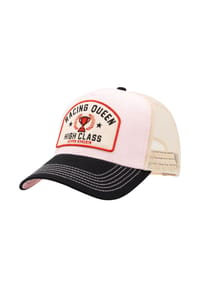 QUEEN KEROSIN - Trucker Cap Frontpanel in Bast-Optik Racing Queen - rosa