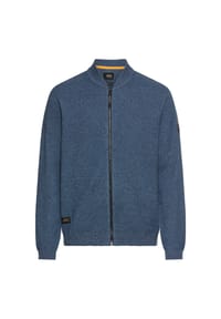 camel active - Strickjacke mit Bomberkragen - Grau