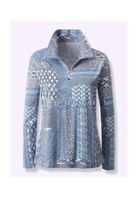 Witt - Winter-Shirt - bleu-grau-bedruckt