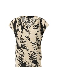 comma, - Blusentop, V-Ausschnitt, für Damen - 99A9  GREY/BLACK