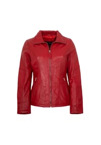 JILANI - Damen Lederjacke Lammnappa rot - rot