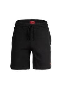 HUGO - Herren Shorts, Waffeloptik - Austin Shorts, Struktur, Logo, Baumwoll-Mix - Schwarz