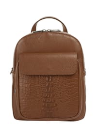 Cluty - Rucksack Echt Leder, Made In Italy - blau