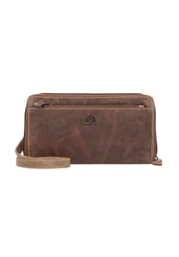 GREEN BURRY - Vintage Vintage Clutch Geldbörse RFID Schutz Leder 21 cm - brown