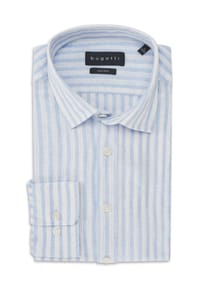bugatti - Leinenhemd, Modern Fit, Langarm, Kent-Kragen, für Herren - 090 BRAUN