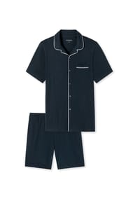 SCHIESSER - Pyjama Fine Interlock - dunkelblau