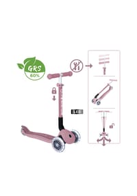 GLOBBER - JUNIOR FOLDABLE LIGHTS ECO beere, mit Leuchtrollen - rosa