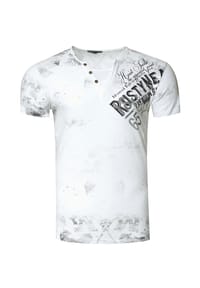 RUSTY NEAL - T-Shirt im coolen Used-Look-Design - Blau