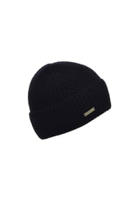 SEEBERGER - Wollmütze, Emblem, für Damen - 10 BLACK