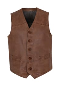 MADDOX - Herren Lederweste Lammnappa dunkel cognac - cognac