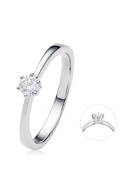 ONE ELEMENT Timeless Diamonds - 0.15 ct Diamant Brillant Ring aus 585 Weißgold - silber
