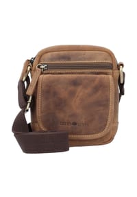 GREEN BURRY Vintage - Vintage Umhängetasche Leder 13 cm - brown