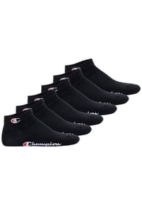 Champion® - Unisex Socken, 6er Pack - Quarter Socken, Basic, Logo - Blau/Weiß/Grau