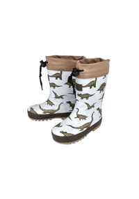 maximo® - Gummistiefel allover Dino,  Stulpe, Reflekt 3M, Winterfutter - graumeliert/braun