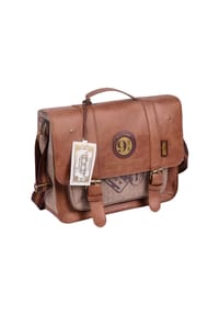COFI - Harry Potter Umhängetasche Satchel Bag Schultertasche aus Kunstleder - Braun 31x26x9 cm