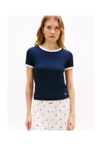 TOMMY HILFIGER - Schlafanzug-Oberteil Heritage, Kurzarm, für Damen - C1G  BLUE